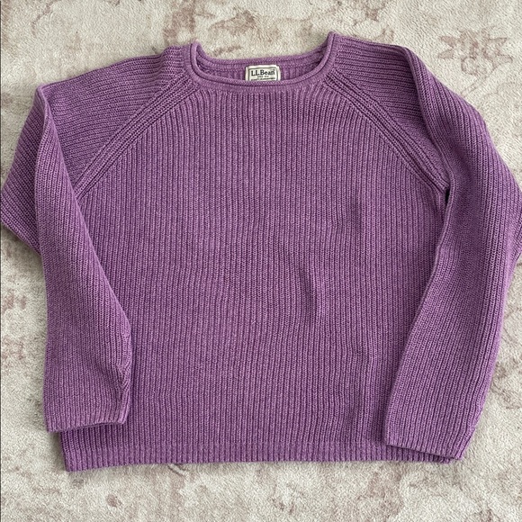 L.L. Bean Women's Lavender Crew Neck Sweater - Picture 3 of 5